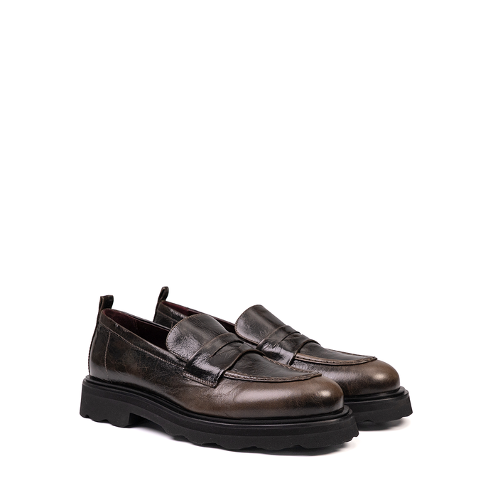 Pomme D'or Dark Brown Leather Loafers - DOLITA