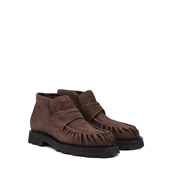 Pomme D'or Dark Brown Suede Ankle Boots - DOLITA