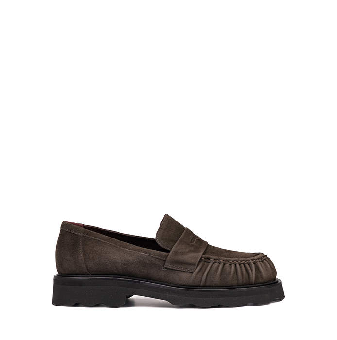 Pomme D'or Dark Brown Suede Loafers - DOLITA
