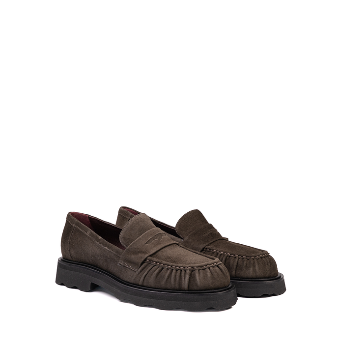 Pomme D'or Dark Brown Suede Loafers - DOLITA