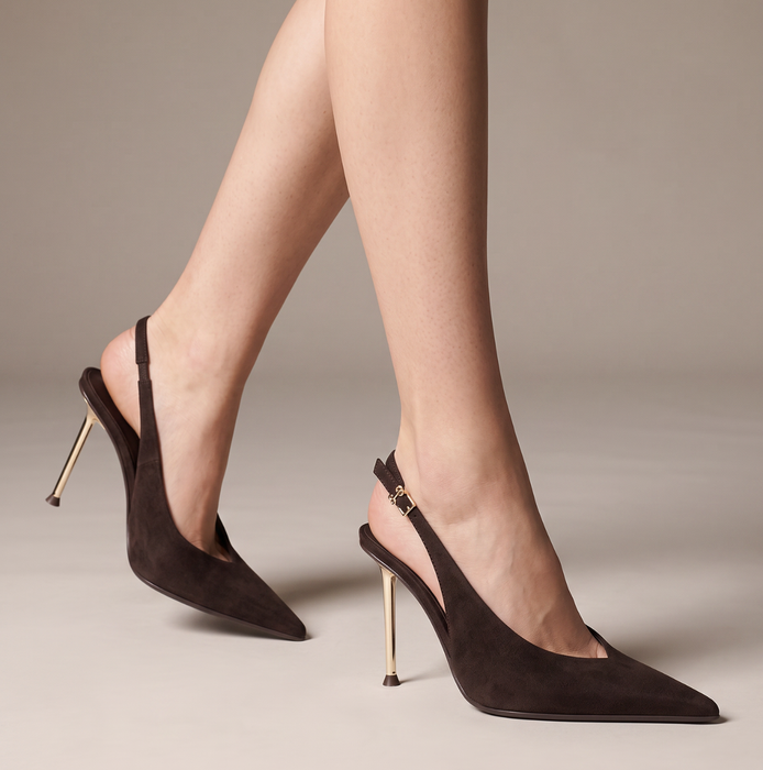 Sergio Levantesi Petra Brown Suede Heels