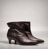Lorena Paggi Chestnut Brown Leather Ankle Boots - DOLITA