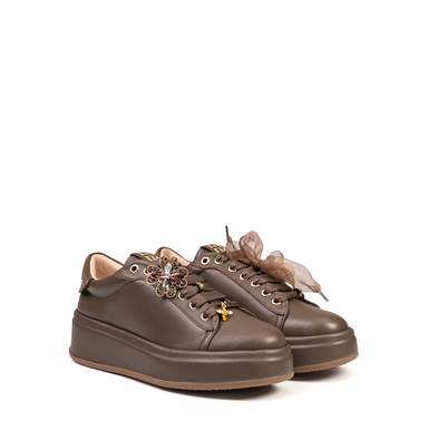 GIO+ Oliva Brown Leather Sneakers