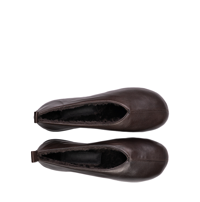 Poeve Gemma Brown Leather Flats