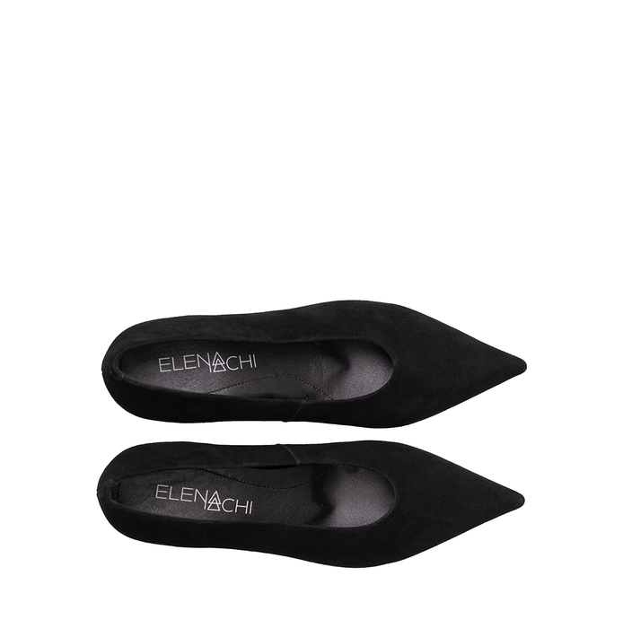 Elena Iachi Black Suede Flats - DOLITA