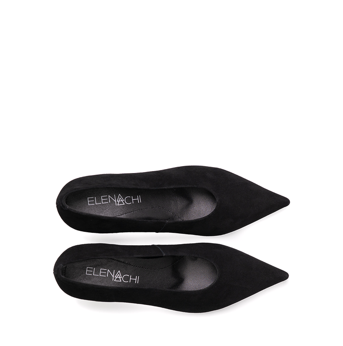 Elena Iachi Black Suede Flats