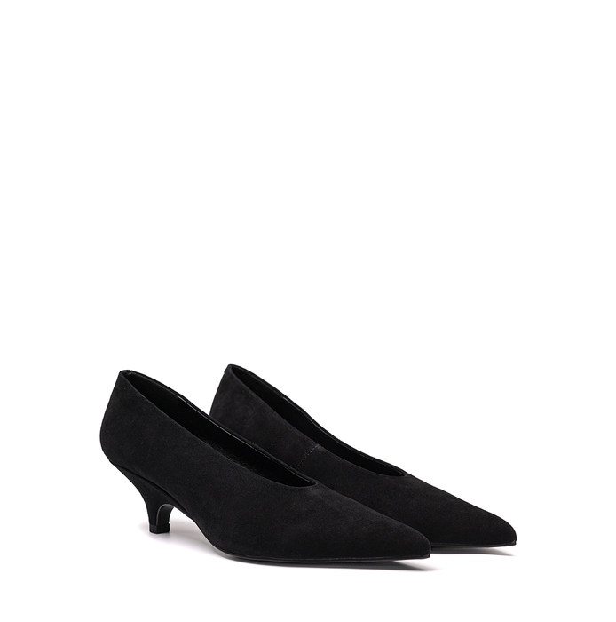 Elena Iachi Black Suede Flats