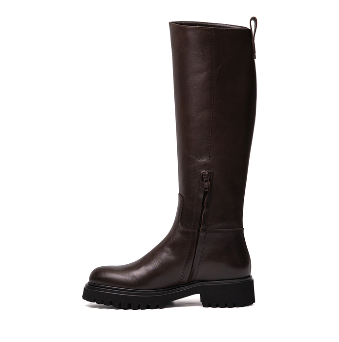 Guglielmo Rotta Warth Dark Brown Leather Tall Boots