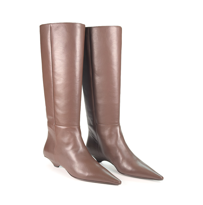 Vic Matie Brown Leather Tall Boots