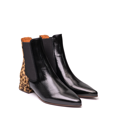 Chie Mihara Helix Black Leather Ankle Boots