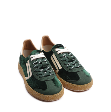 Puraai XS Green Microsuede and Velvet Sneakers - DOLITA