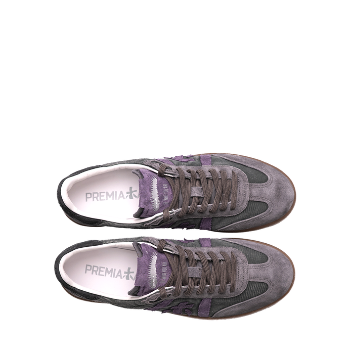 Premiata Bonnie Green and Purple Suede and Textile Sneakers
