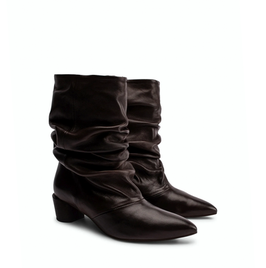 Poeve Chase Dark Brown Leather Ankle Boots
