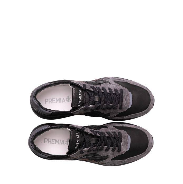 Premiata Mick Black and Brown Suede Sneakers