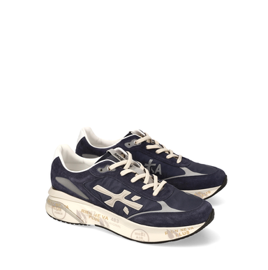 Premiata Moerun Navy Suede and Textile Sneakers