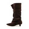 Ernesto Dolani Dark Brown Suede Tall Boots - DOLITA