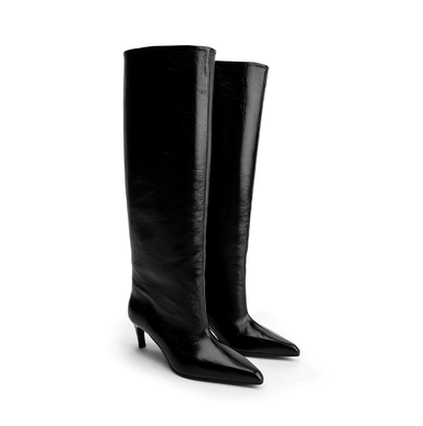 Poeve Dima Black Leather Tall Boots