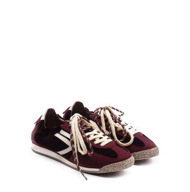 Puraai Panther Red Micro Suede and Velvet Sneakers - DOLITA