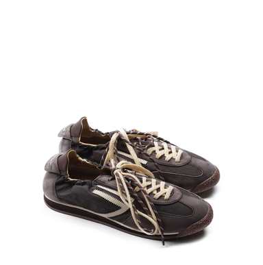 Puraai Panther Dark Grey Microsuede and Nylon Sneakers - DOLITA