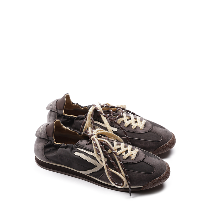 Puraai Panther Dark Grey Microsuede and Nylon Sneakers - DOLITA