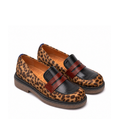 Chie Mihara Trivia leopardo rašto odiniai loaferiai