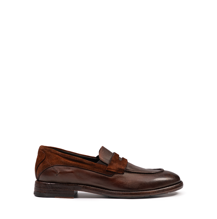 Le Ruemarcel EKIKEN U Dark Brown Leather and Suede Loafers