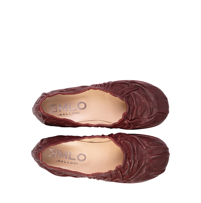 MLO Bordeaux Leather Flats - DOLITA