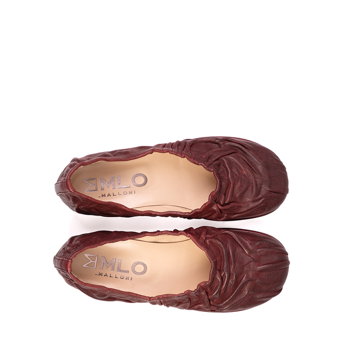 MLO bordo spalvos odiniai bateliai