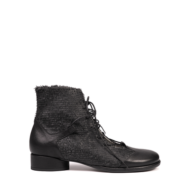 MLO Black Leather Ankle Boots