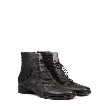MLO Black Leather Ankle Boots