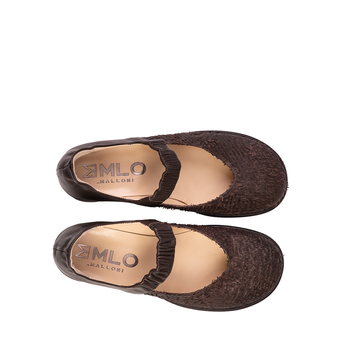 MLO Dark Brown Leather Flats - DOLITA