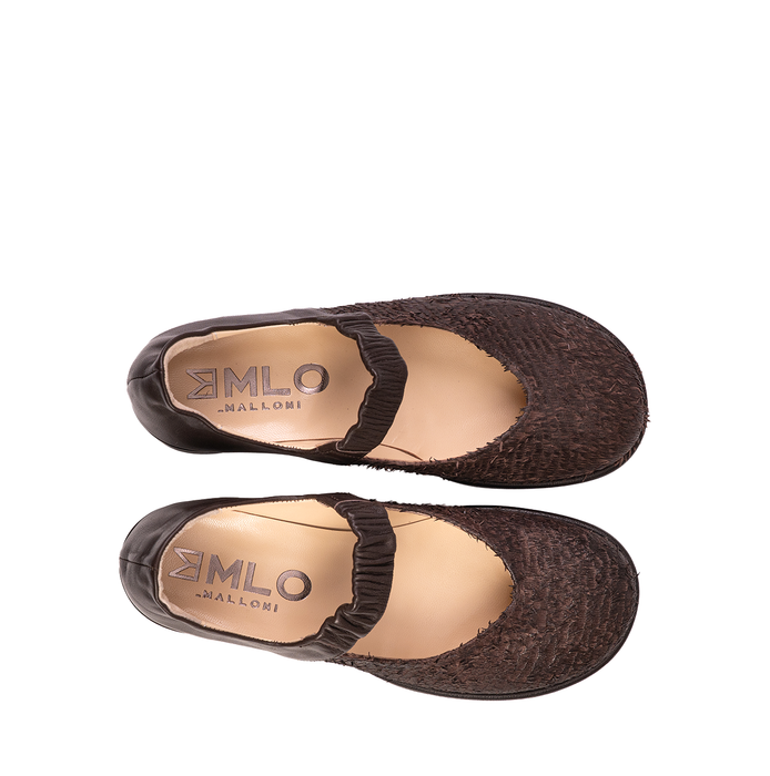 MLO Dark Brown Leather Flats