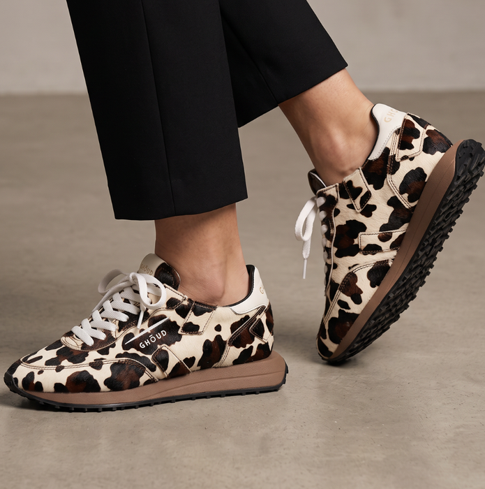Ghōud Rush Cow Print Leather Sneakers
