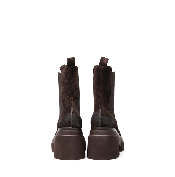 Elena Iachi Dark Brown Suede Ankle Boots