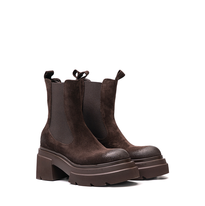 Elena Iachi Dark Brown Suede Ankle Boots