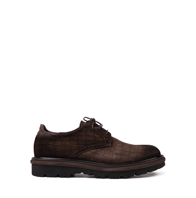 Giampieronicola Dark Brown Textured Suede Lace-ups
