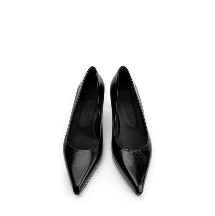 Poeve Effy Black Leather Heels