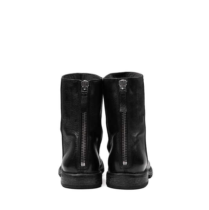 Moma Black Leather Ankle Boots