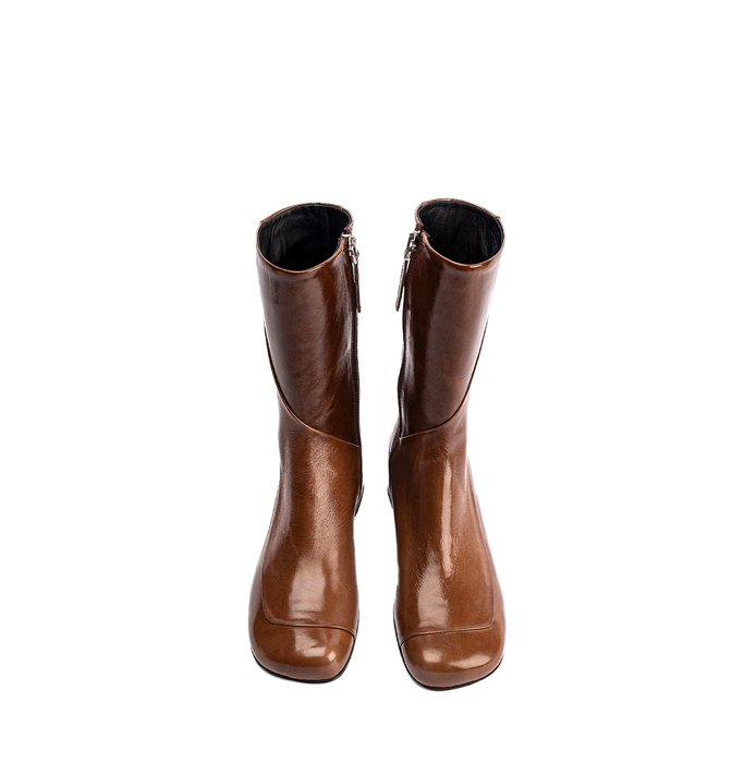 Poeve Veda Brown Leather Ankle Boots