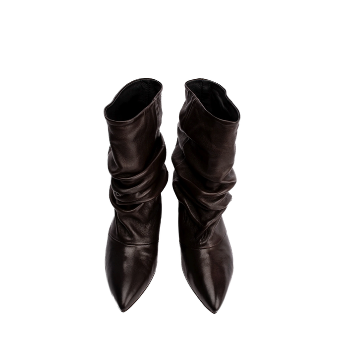 Poeve Chase Dark Brown Leather Ankle Boots