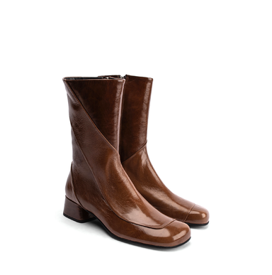 Poeve Veda Brown Leather Ankle Boots