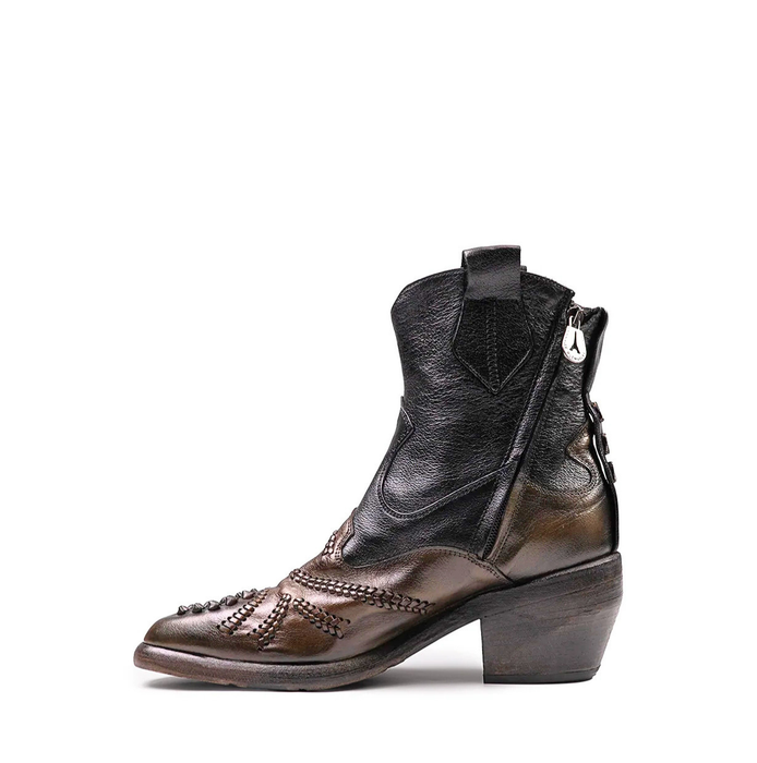 Le Ruemarcel YASMINE D Black and Brown Leather Ankle Boots - DOLITA