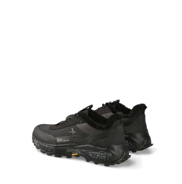 Premiata Devin Black Suede And Textile Sneakers