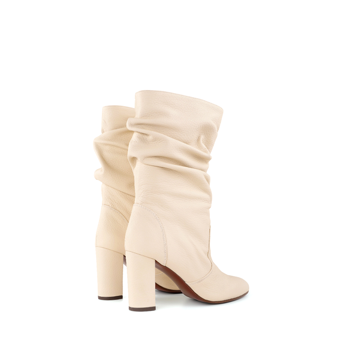 Chie Mihara Eychel Cream Leather Ankle Boots