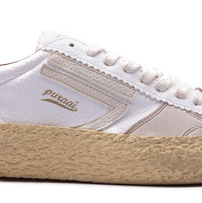 Puraai Vintage White Eco Leather Sneakers - DOLITA