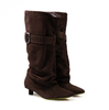 Ernesto Dolani Dark Brown Suede Tall Boots - DOLITA