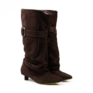 Ernesto Dolani Dark Brown Suede Tall Boots - DOLITA