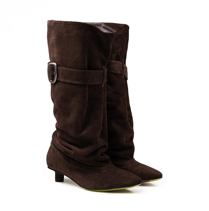Ernesto Dolani Dark Brown Suede Tall Boots - DOLITA