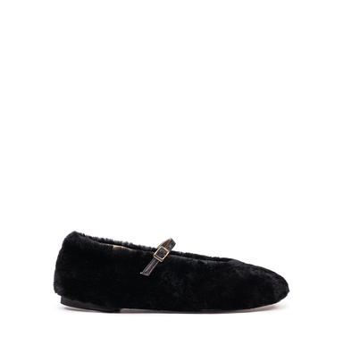 Sturlini Black Shearling Flats - DOLITA