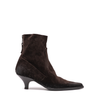 Elena Iachi Dark Brown Suede Ankle Boots
